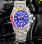 Top Replica Rolex Submariner Rainbow Bezel Blue Dial Watch_th.jpg